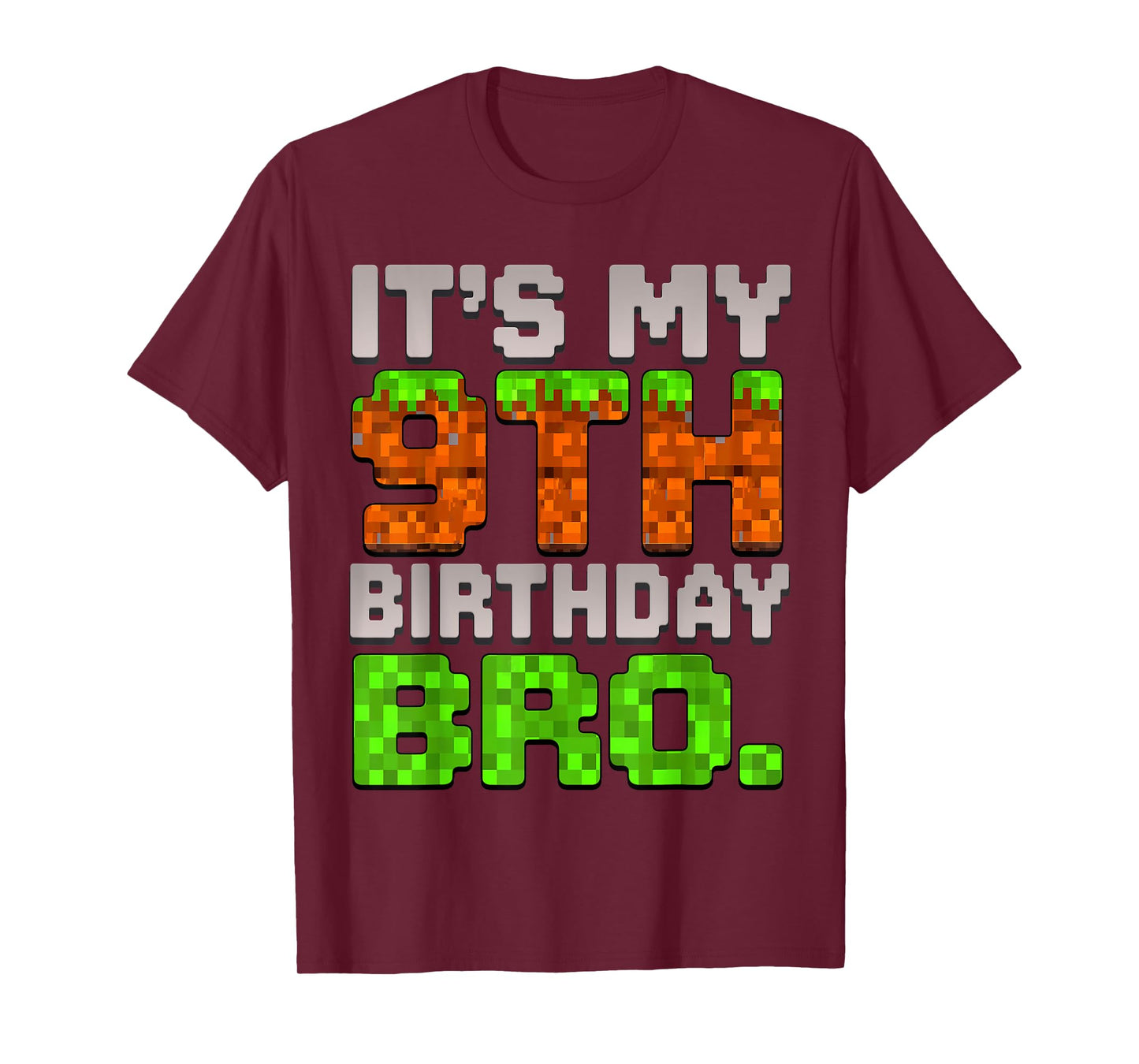 Kids Boy It's My 9th Birthday Bro Video Game Pixel T-Shirt