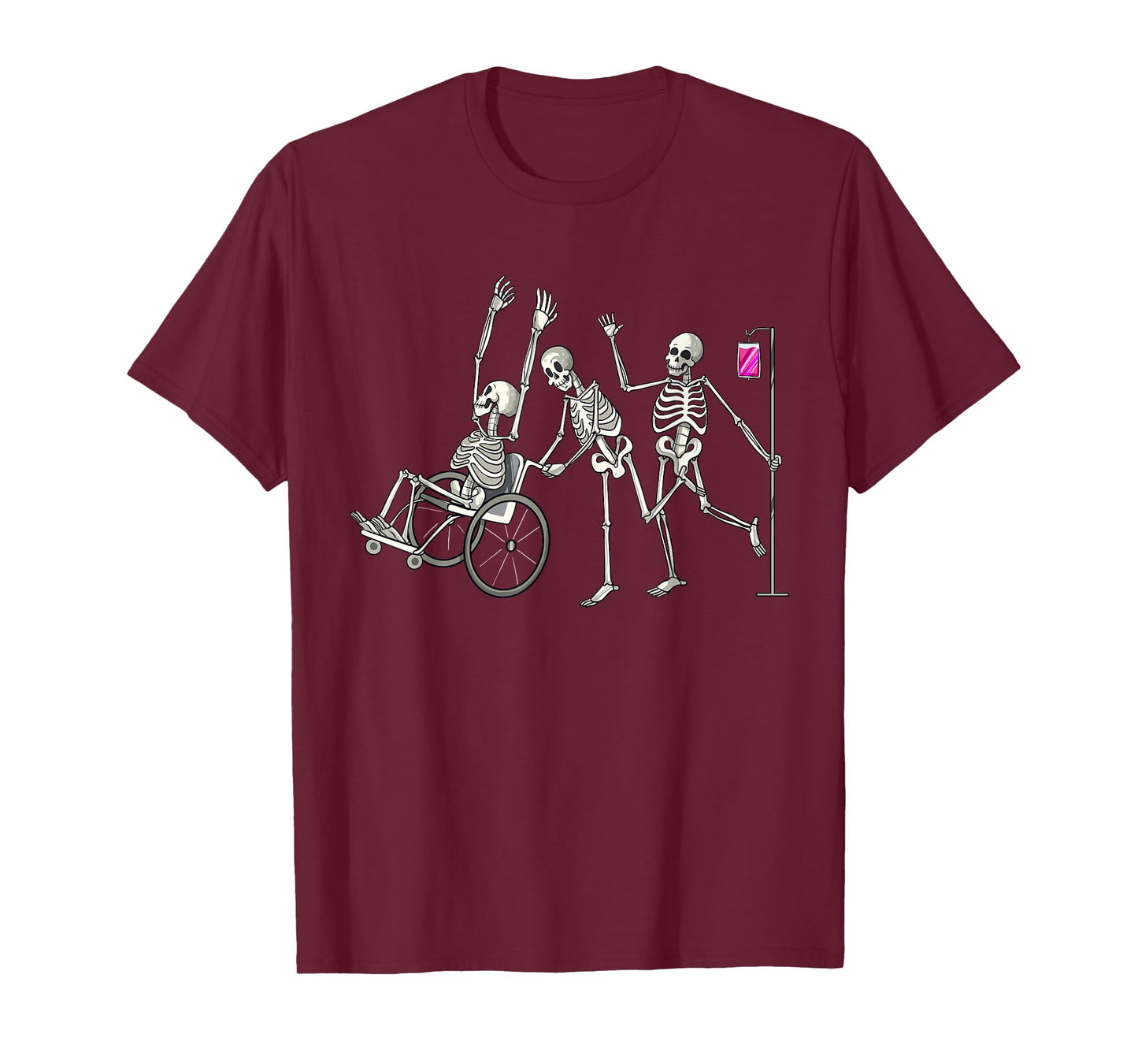 Nurse Skeletons Funny Halloween Healthcare CNA Medical Crew T-Shirt