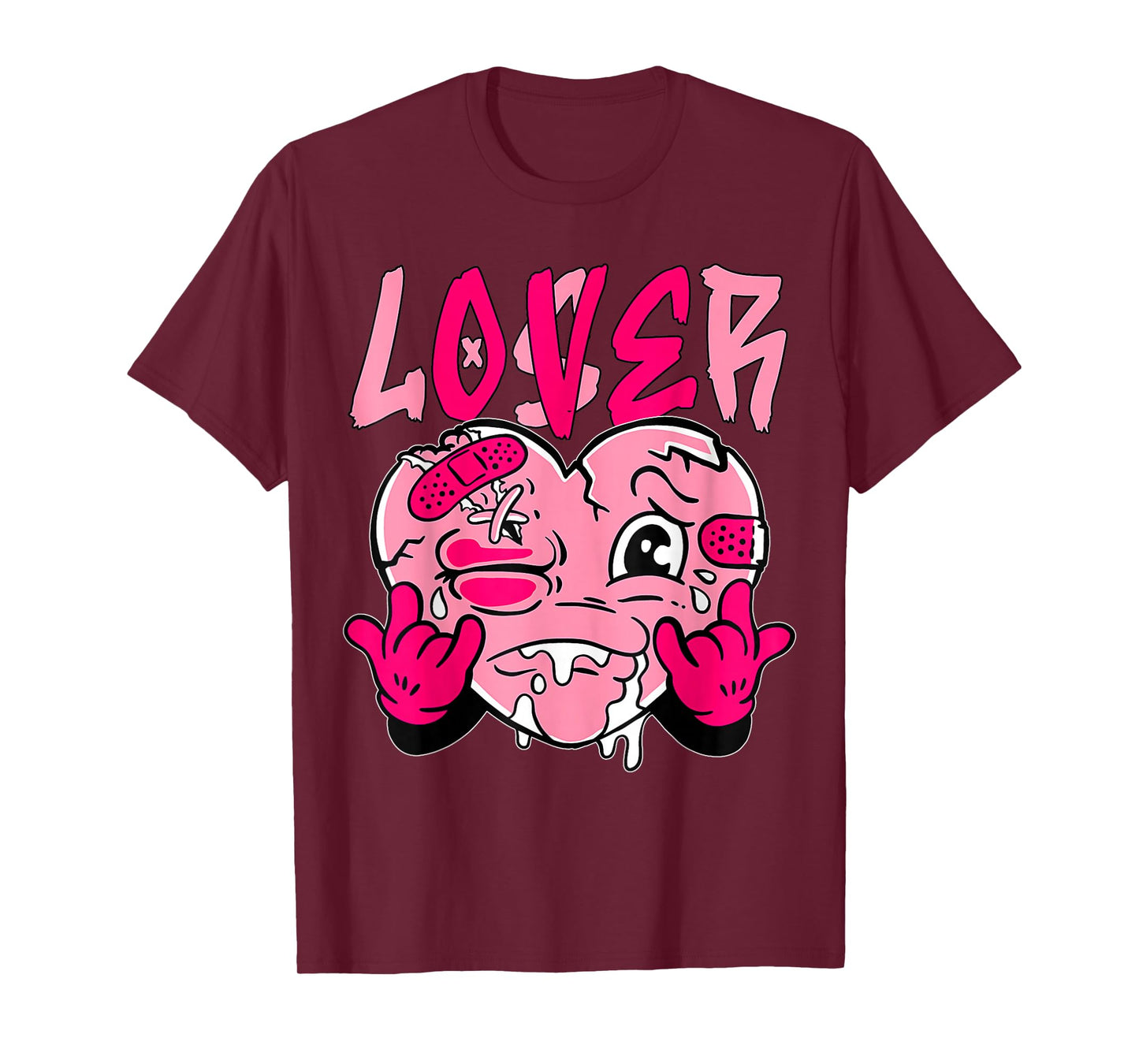 Pink Loser Lover Pink Drip Heart Matching Tee for Men Women T-Shirt