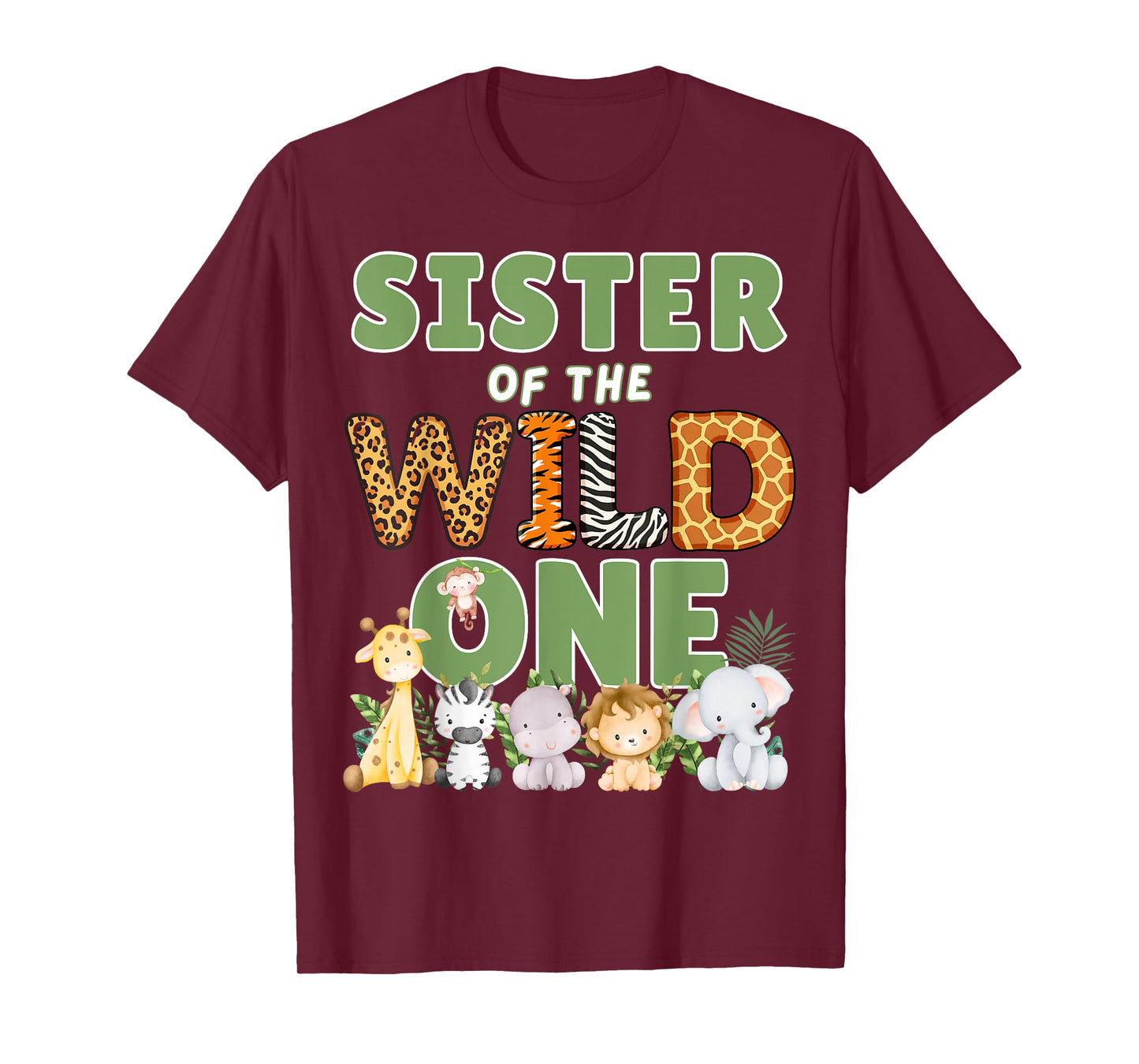 Sister Of The Wild One 1st Birthday Safari Family Matching T-Shirt