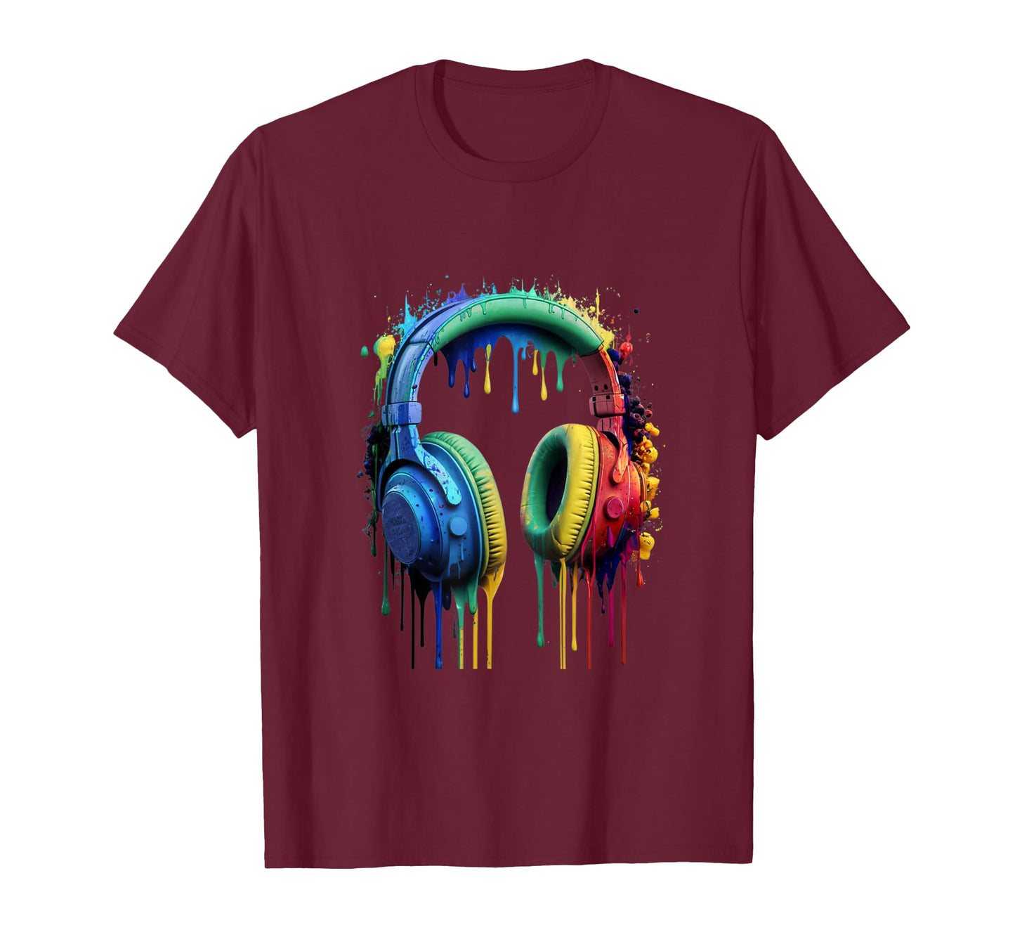 Gamer Headphones Paint Splash Music Lover DJ T-Shirt
