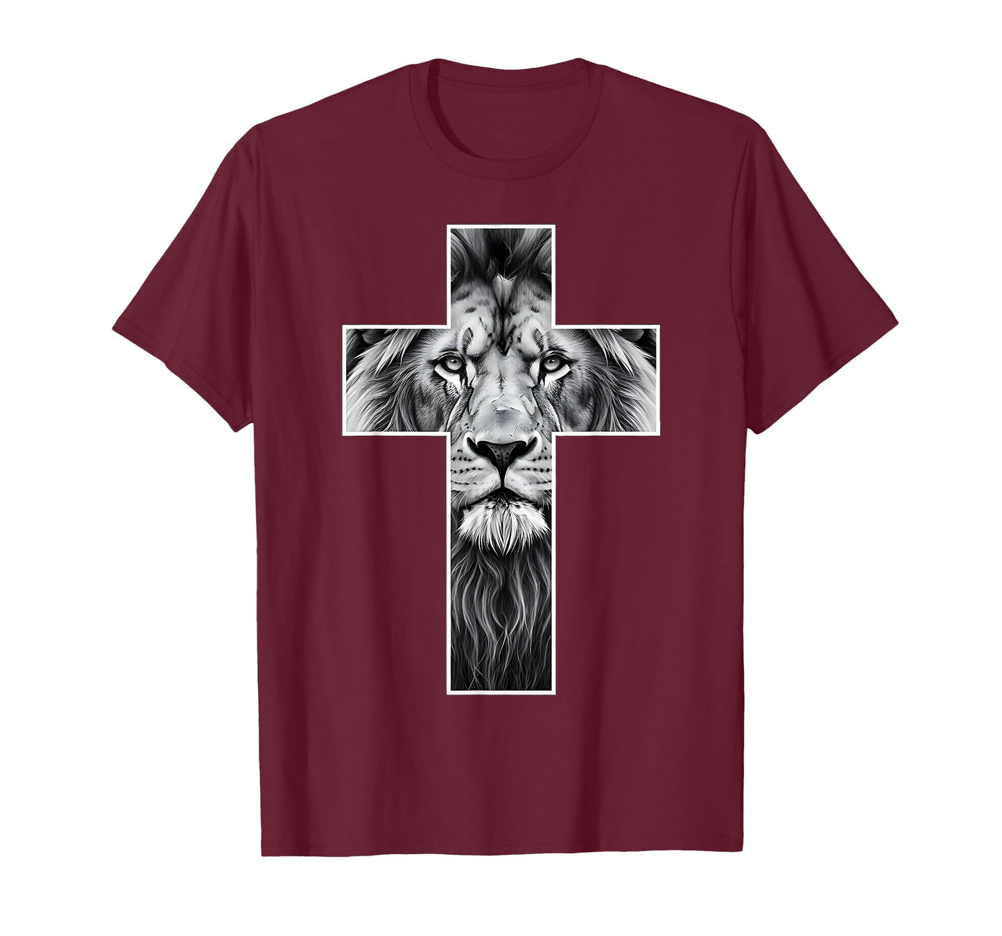 Lion of Judah Cross Christian Strength Powerful Symbol T-Shirt