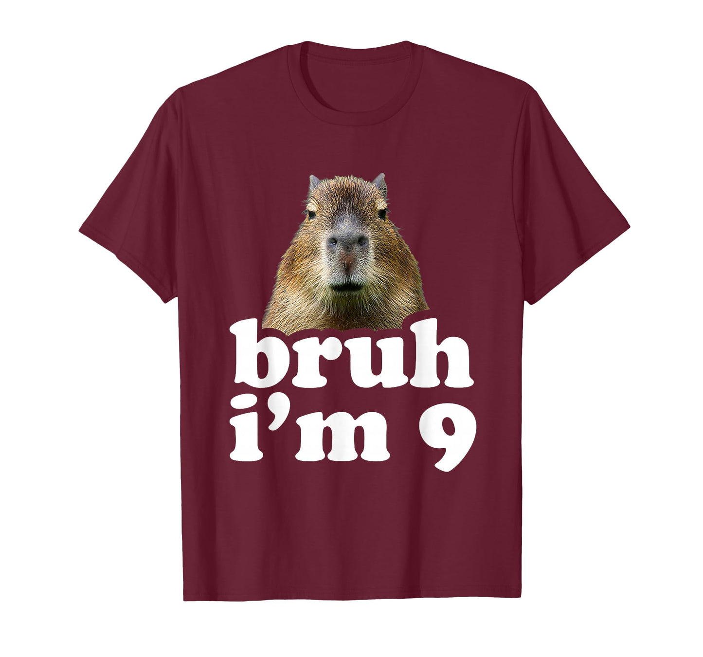 Bruh I'm 9 Year Old Capybara 9th Birthday Capybara T-Shirt