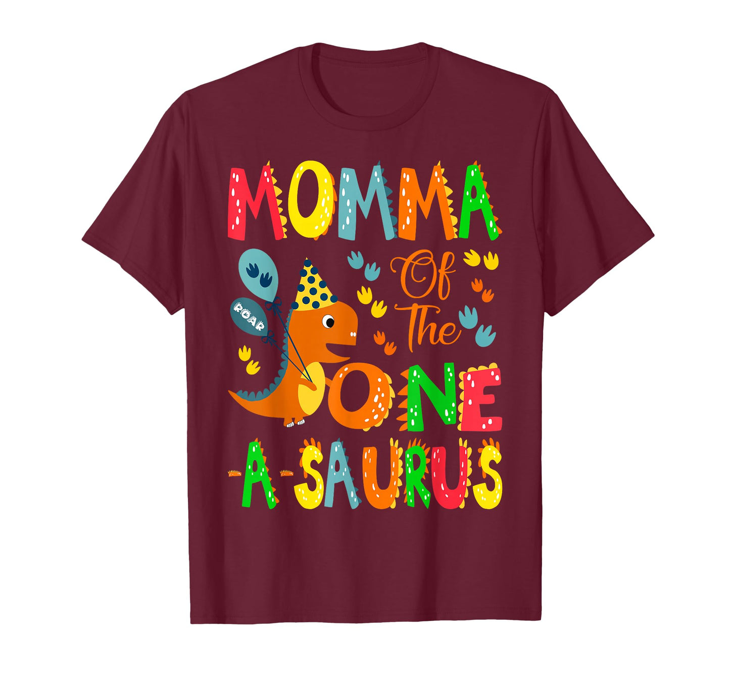Momma of The One-A-Saurus 1st Birthday Boy Dinosaur Lover T-Shirt