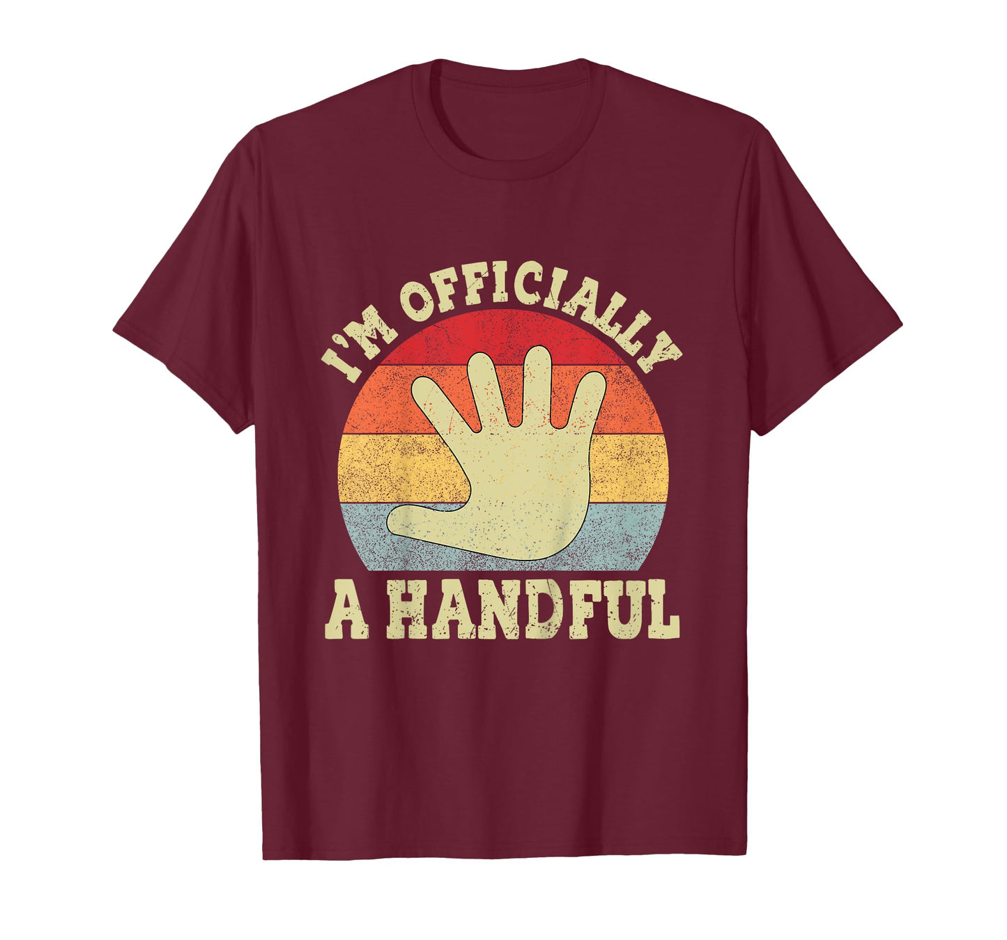 Kids I'm Officially A Handful Five Vintage 5th Birthday Turning 5 T-Shirt