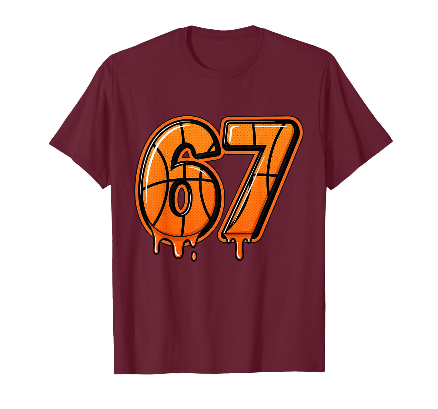 Funny Six Seven 67 Meme Gen Alpha 67 Basketball for Kids Men T-Shirt