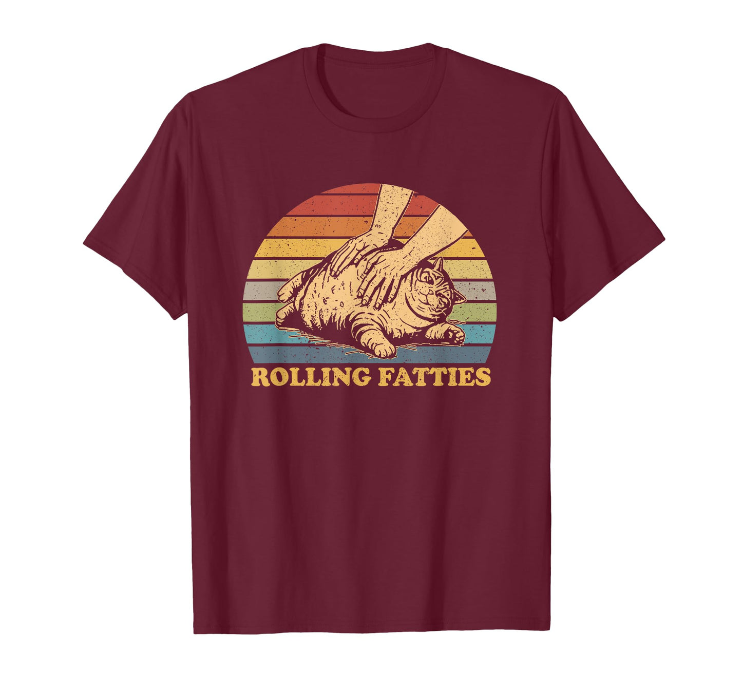 Cat Rolling Fatties Funny Vintage T-Shirt