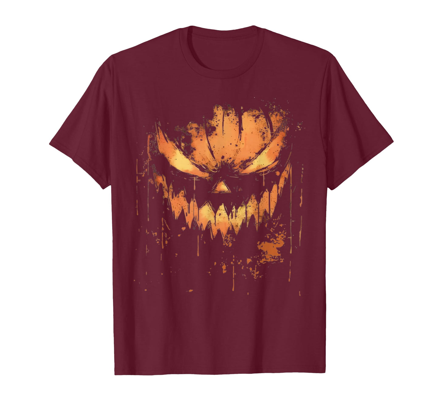 Scary Pumpkin Jack O Lantern Pumpkin Face Halloween Men Boys T-Shirt