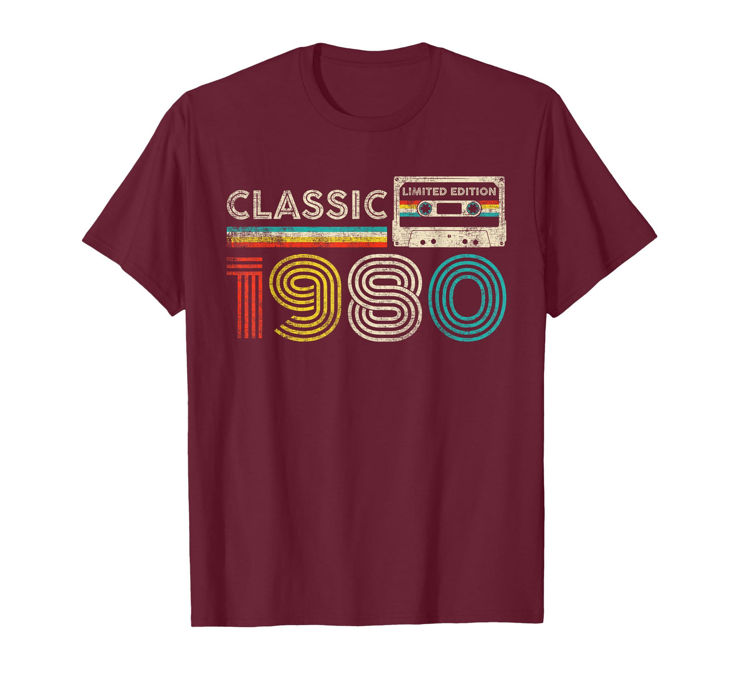Classic 1980 Retro Birthday Idea 1980 Cassette Tape Vintage T-Shirt