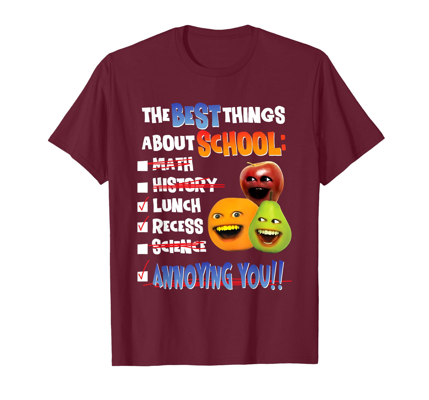 The Best Things About School Math History Lunch Recess T-Shirt