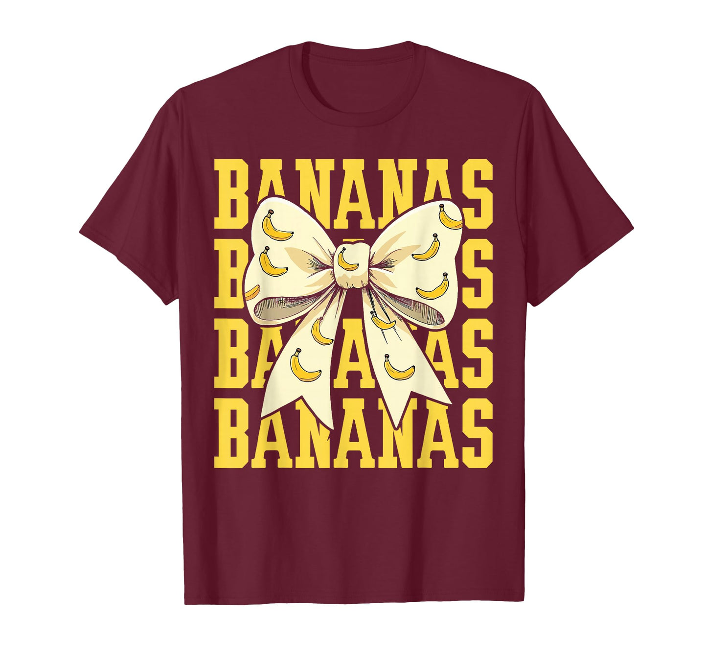 Retro Bananas Last Name Coquette Bow Women Girls Kids T-Shirt