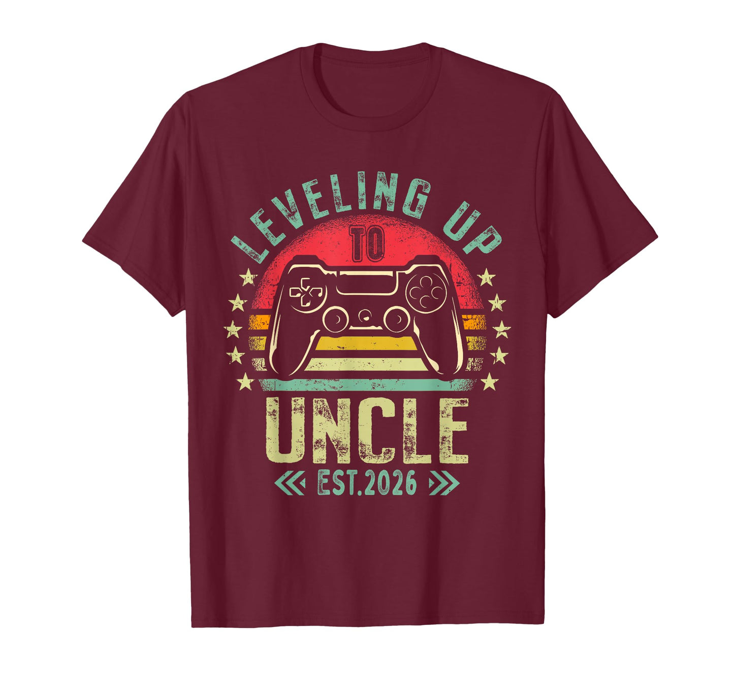 Leveling up to Uncle 2026 Funny Gamer Soon to Be Uncle T-Shirt