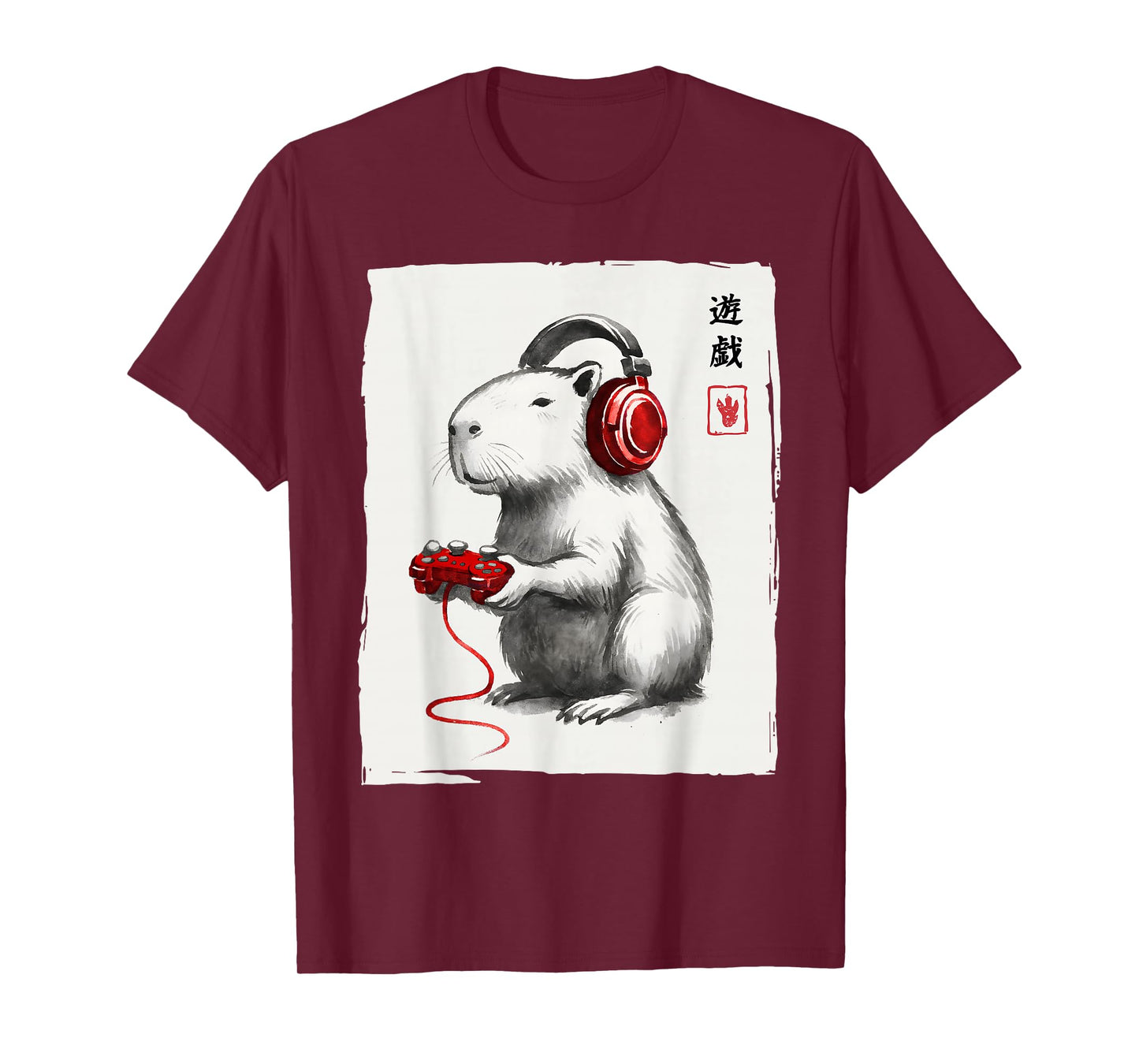 Gamer Japanese Art Men Women Teens Kids Funny Capybara T-Shirt