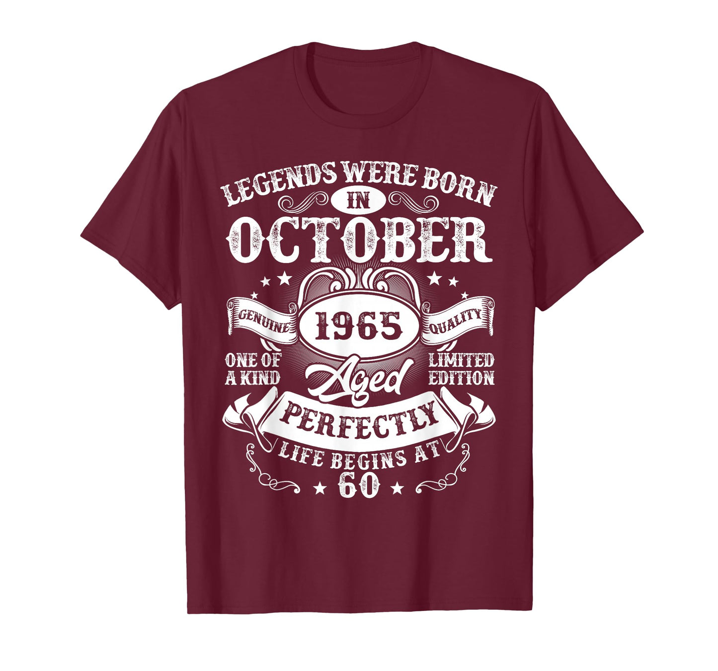 Legends Were Born in October 1965 Vintage 60th Birthday Men T-Shirt