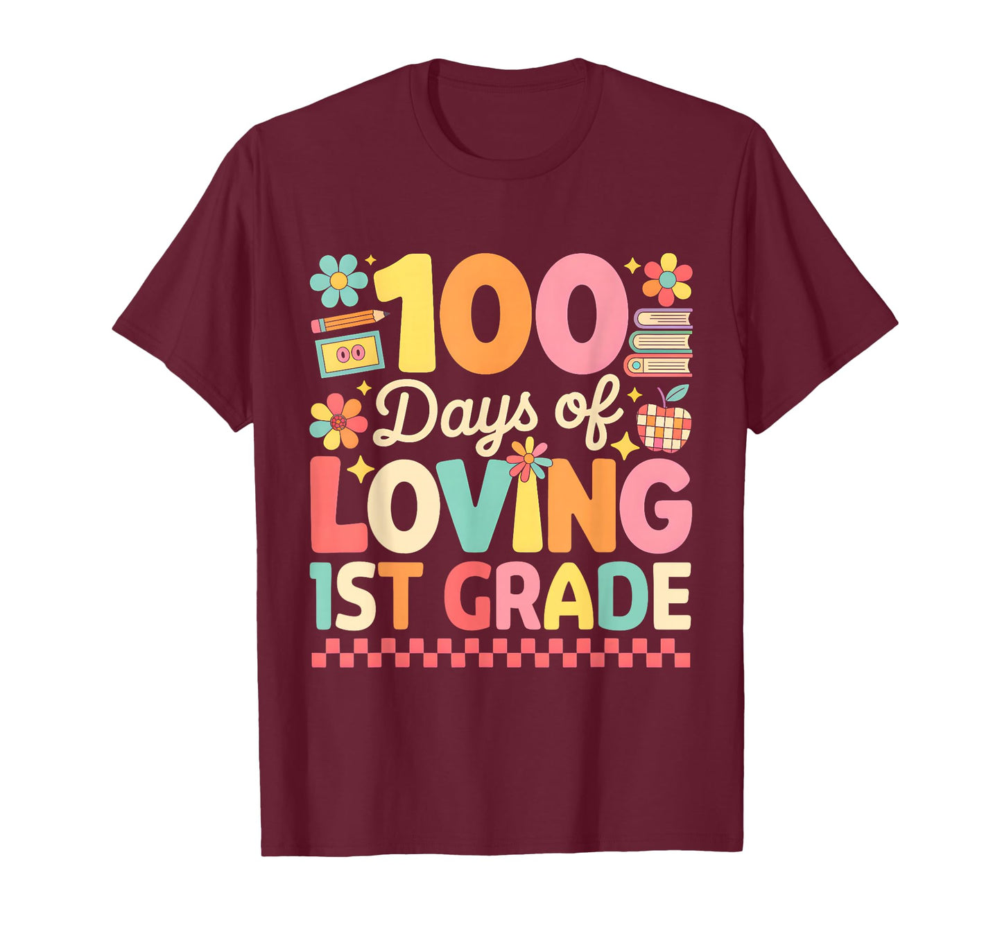 100 Days of Loving 1st Grade Groovy 100th Day Teachers Kids T-Shirt