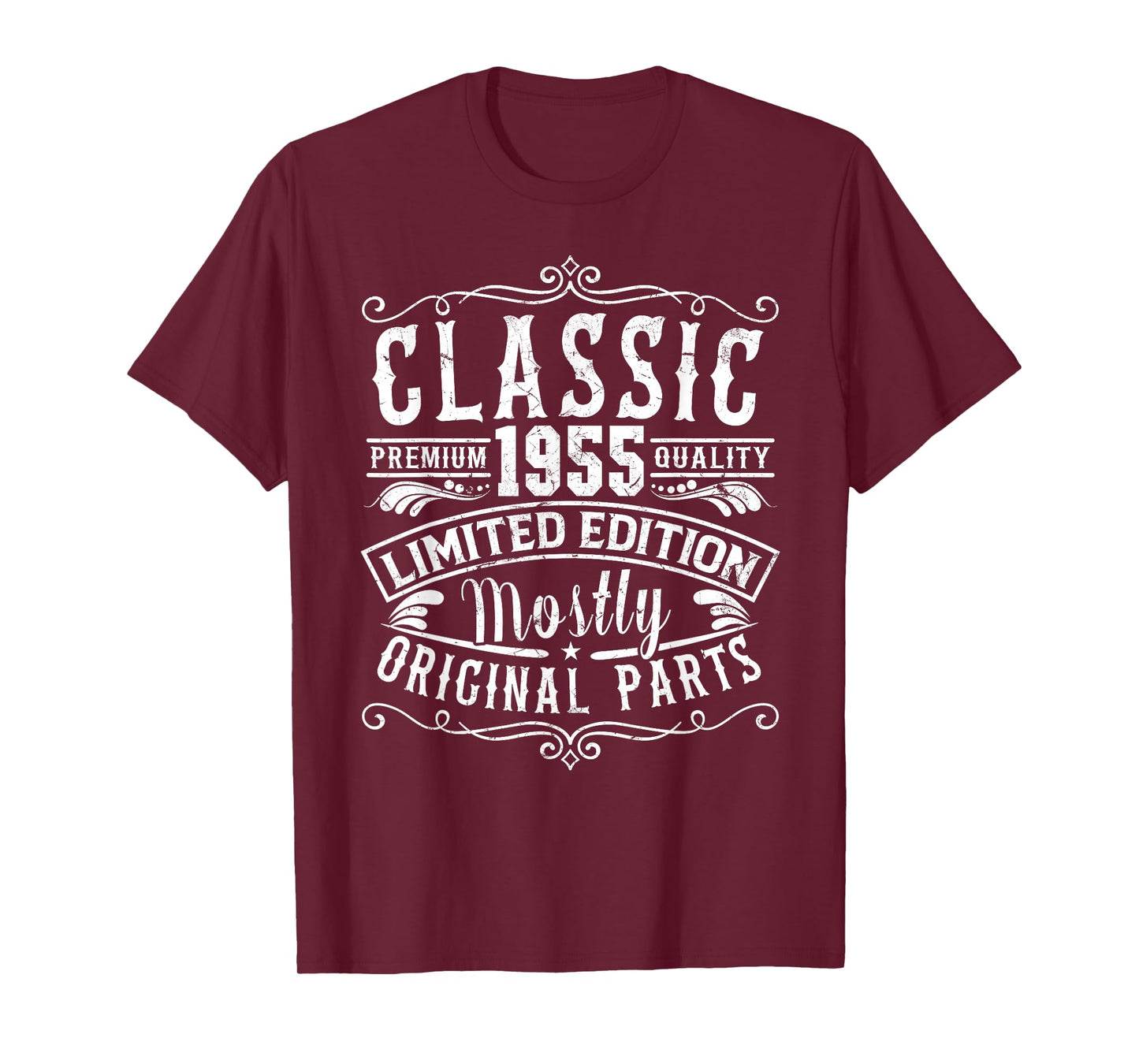 Born In 1955 Classic Mostly Original Parts Funny Birthday T-Shirt