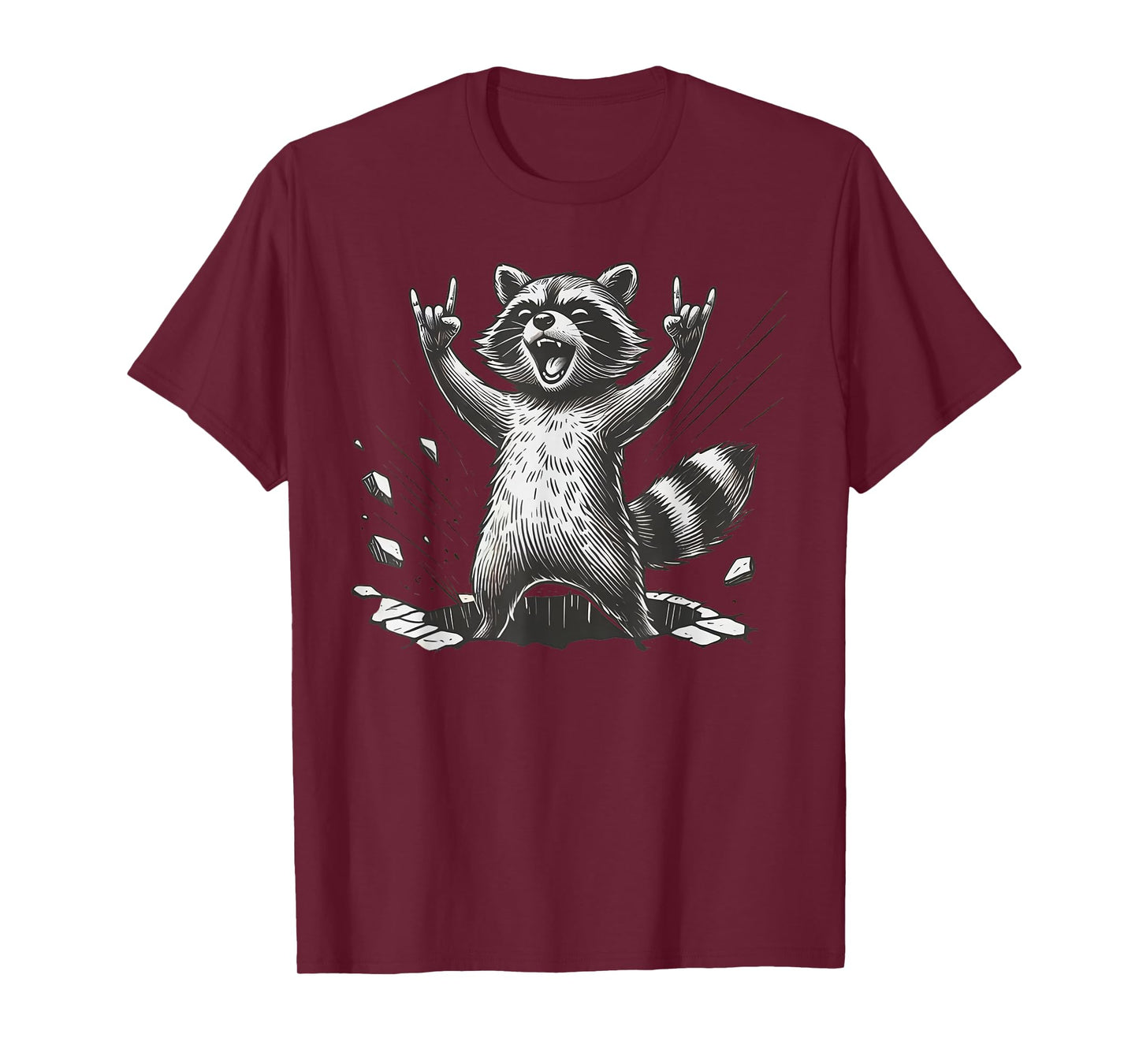 Retro Raccoon Rock Music for Men Kids Women Funny Raccoon T-Shirt