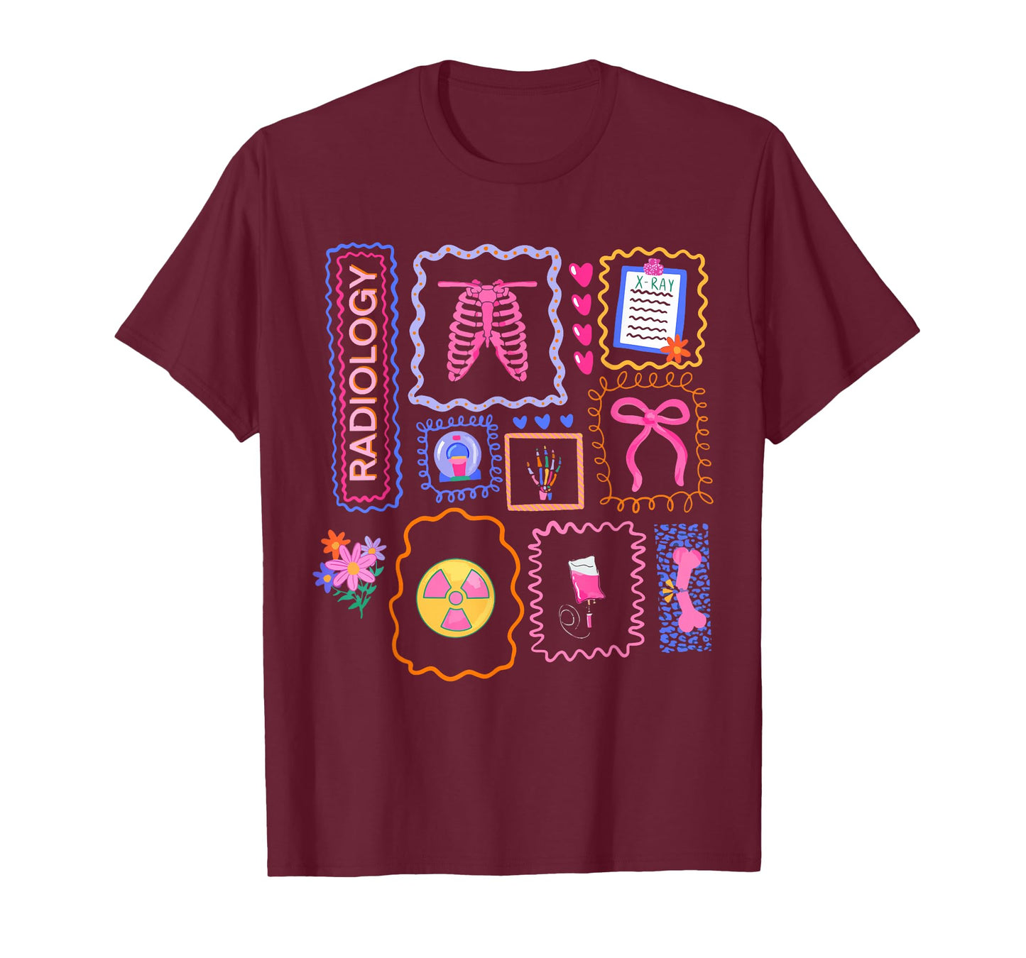 Retro Funny Xray Tech Radiology Cute Rad Tech Healthcare T-Shirt