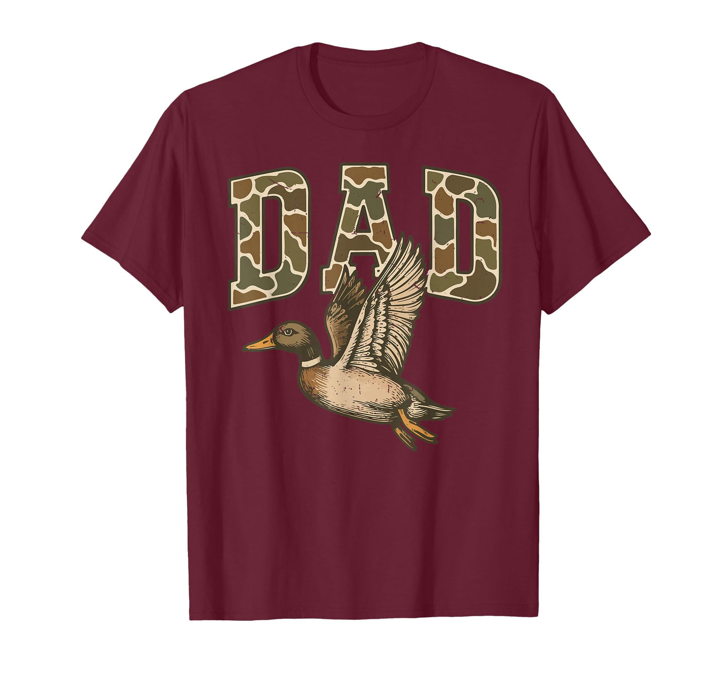 Men's Camo Dad Mallard Duck Hunting Camouflage Dog Hunting T-Shirt