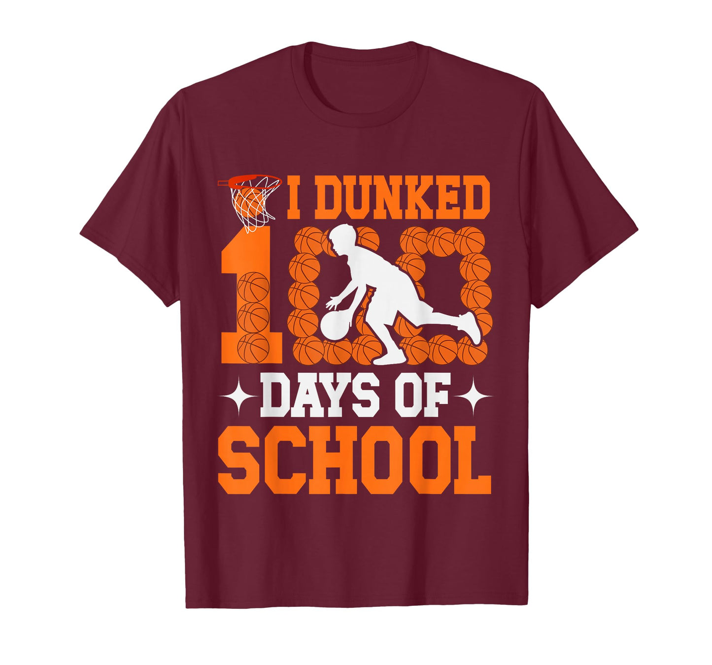 I Dunked 100 Days of School Basketball Lover Teacher Student T-Shirt