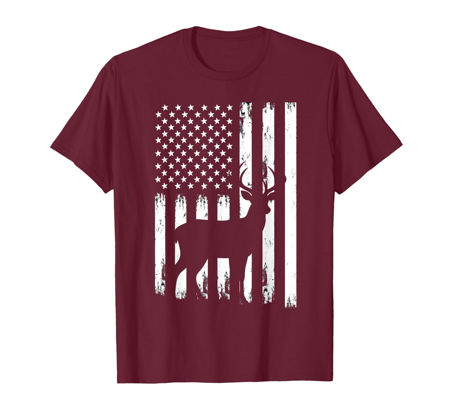 Deer Hunting Hunter Camo USA American Flag Patriotic Graphic T-Shirt