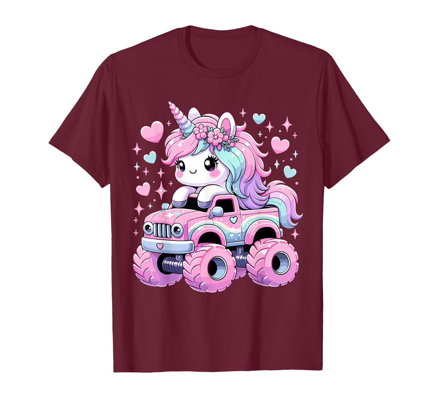 Monster Truck Unicorn Birthday Party Monster Truck Girl T-Shirt