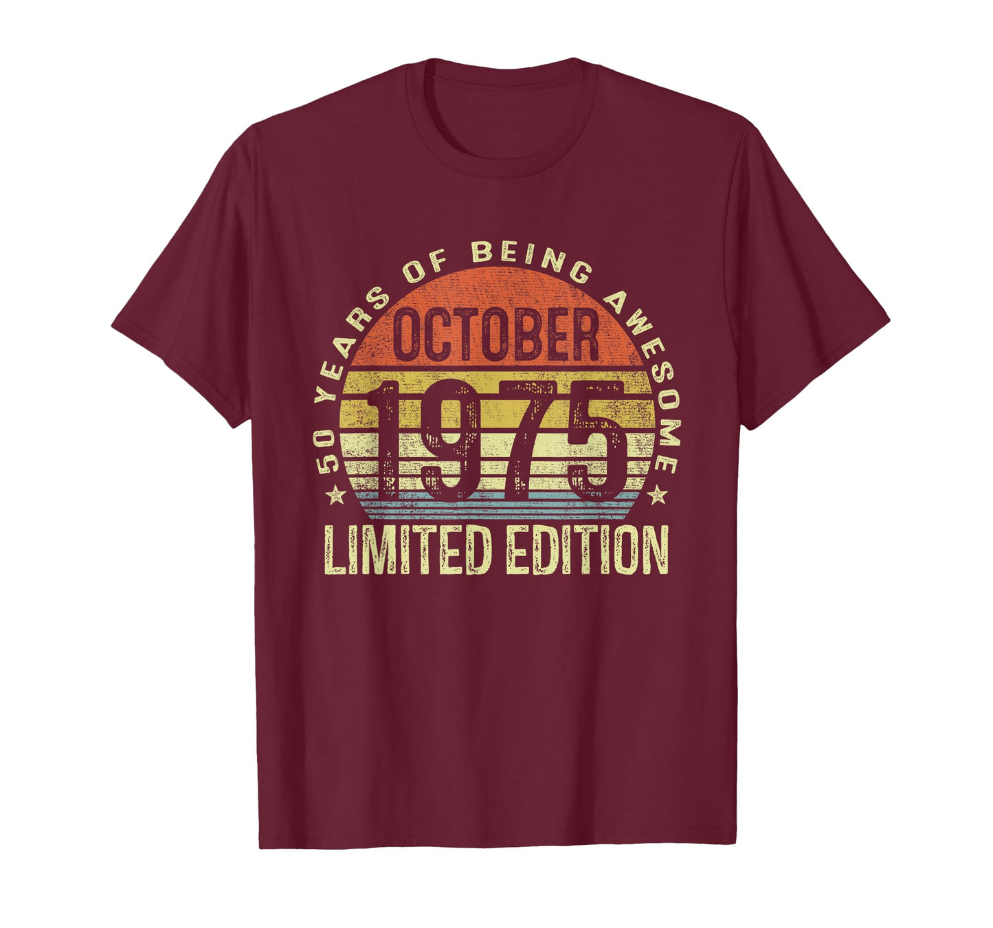 October 1975 50th Birthday Gifts for Men Women 50 Year Old T-Shirt