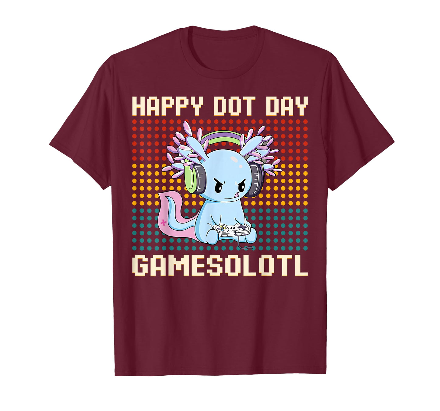 Happy Dot Day Axolotl Gamer Gamesolotl Kids Boys Girls Youth T-Shirt