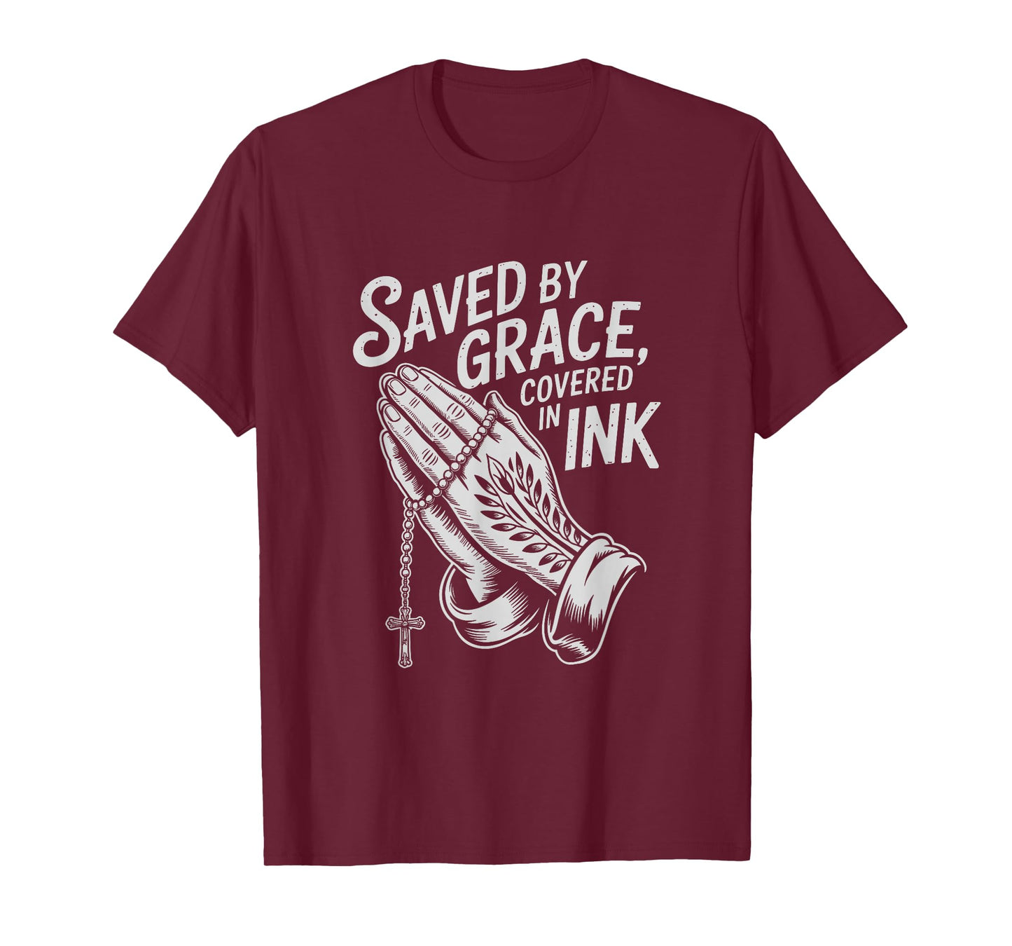 Saved by Grace Covered in Ink Christian Faith Inked Tattoo T-Shirt