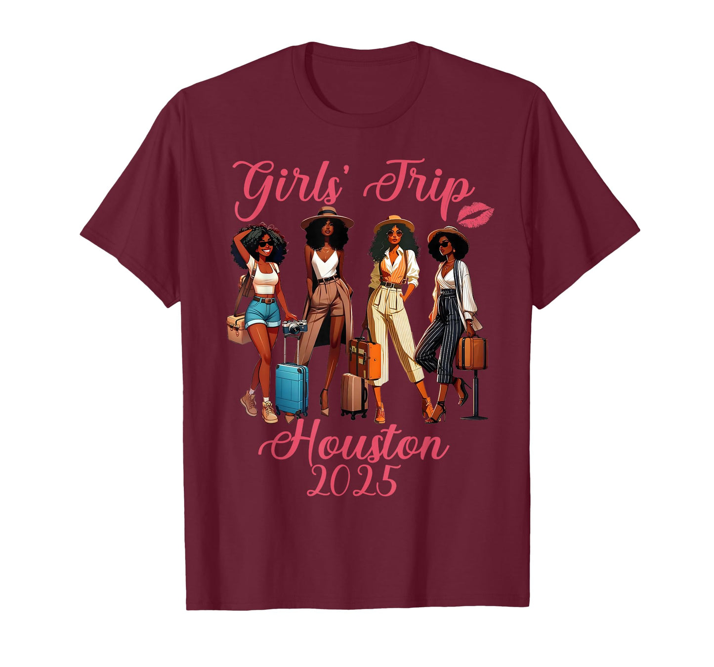 Houston Girls Trip 2025 Black Girls Birthday Squad Vacation T-Shirt