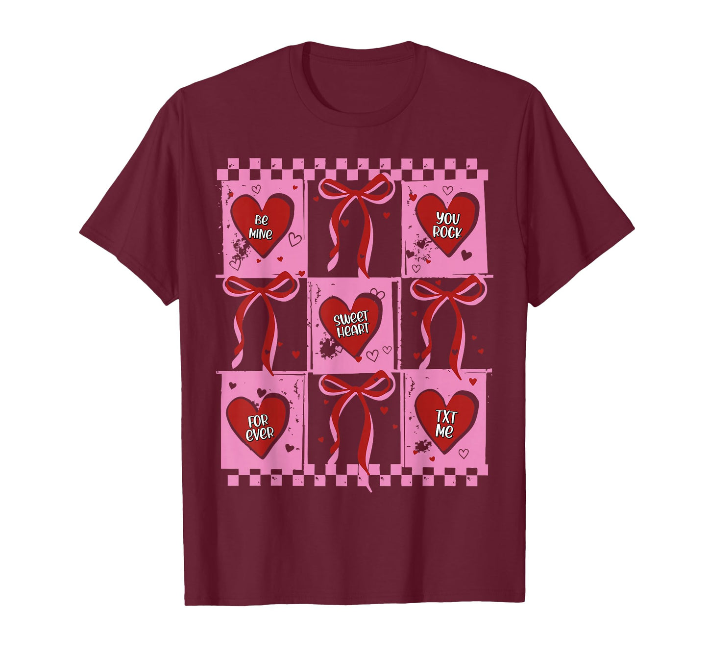 Candy Sweet Hearts Love Valentines Day Coquette Bow T-Shirt