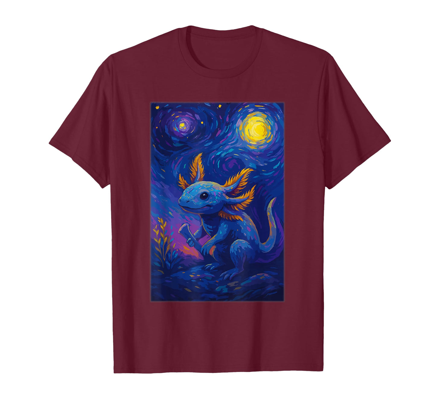 Axolotl Van Gogh for Women Girls, Axolotl Starry Night T-Shirt
