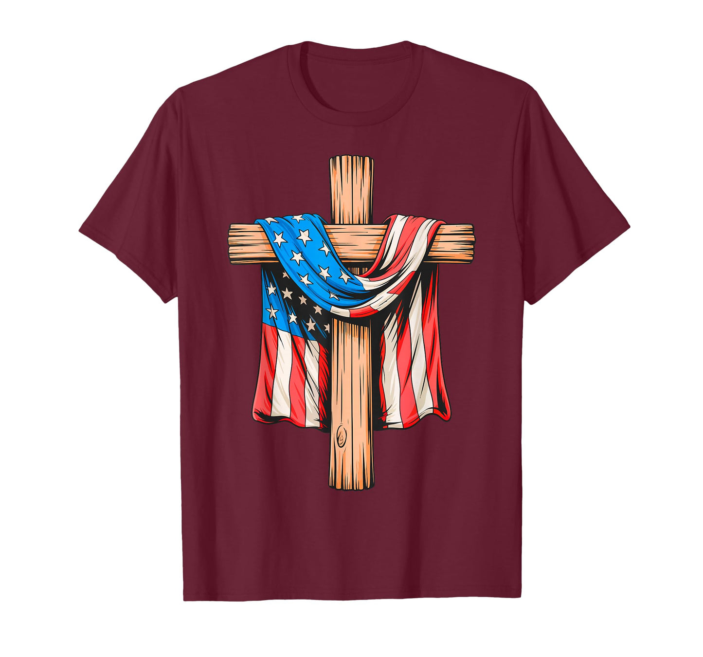 I Stand for The Flag and Kneel for The Cross Patriotic Flag T-Shirt