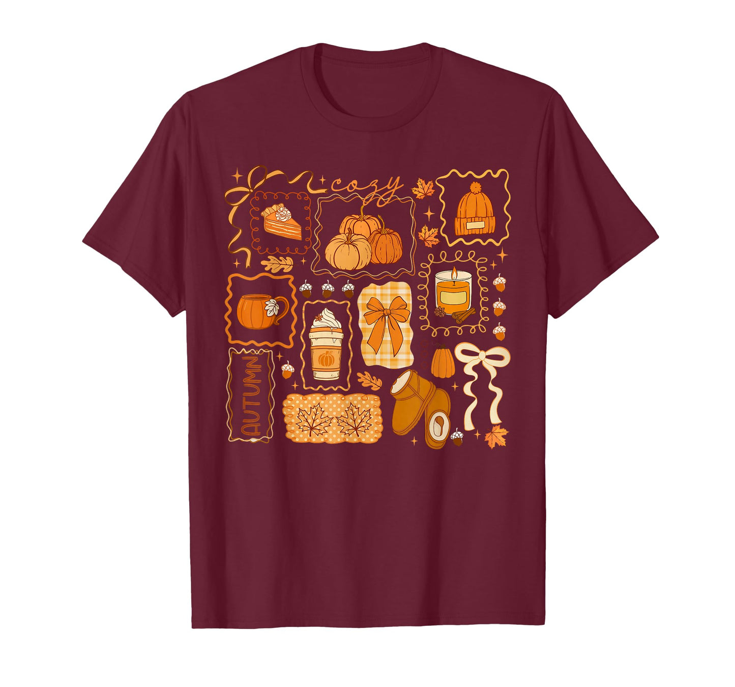 Cozy Season Pumpkin Thanksgiving Autumn Fall Y'all Leaves T-Shirt