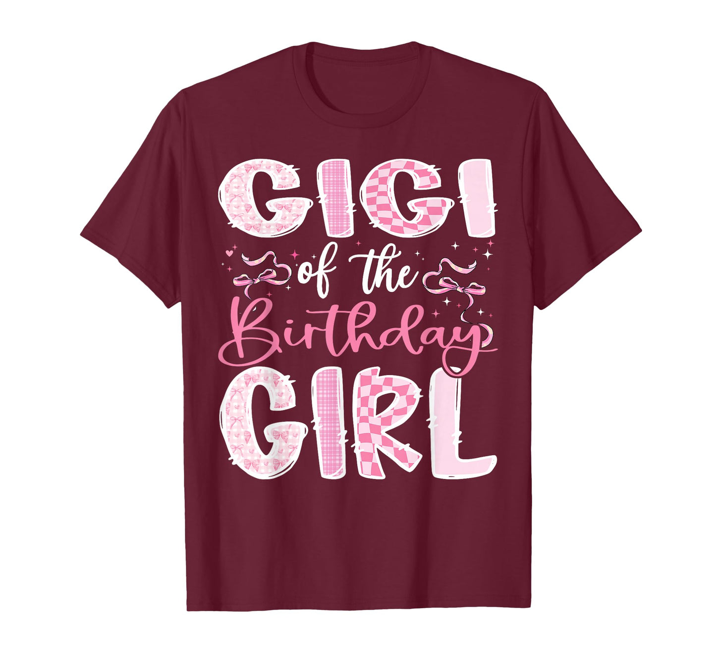 Gigi of The Birthday Girl Pink Coquette Bow Family T-Shirt