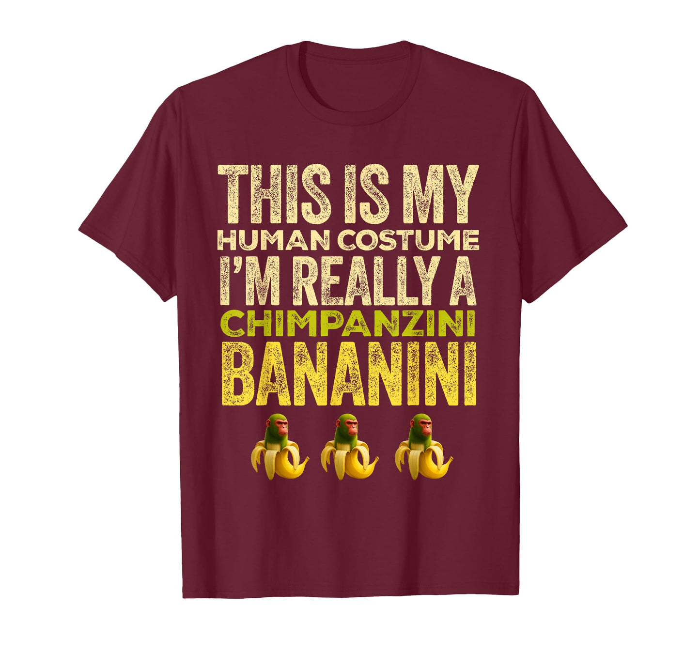Chimpanzini Bananini Human Costume Funny Halloween T-Shirt