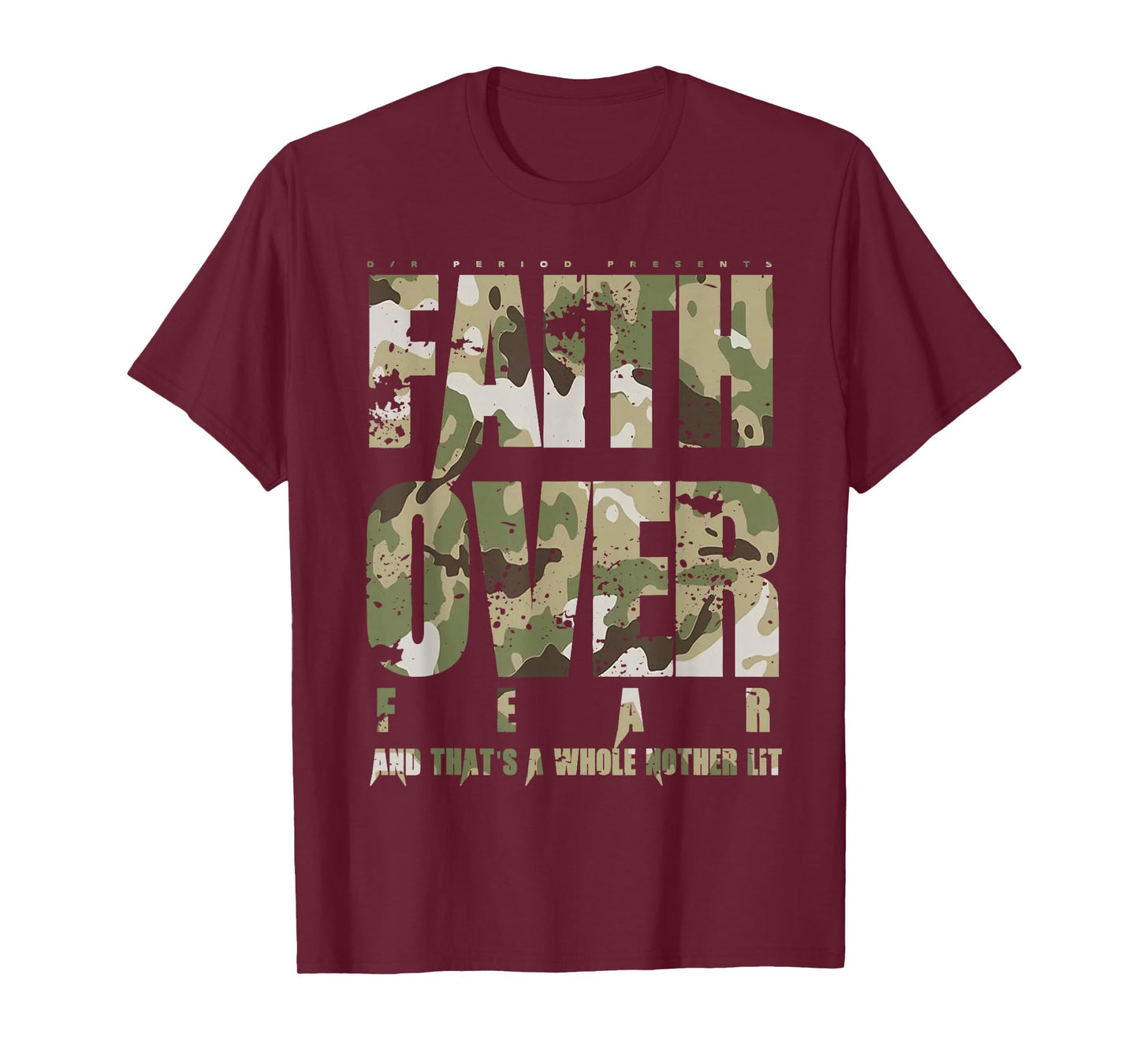 Vintage Faith Over Fear Classic Redleg Camo T-Shirt