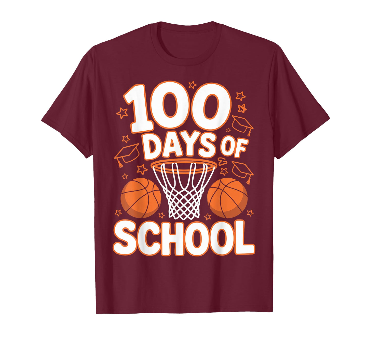 100th Day of School Teacher Basketball 100 Days of School T-Shirt