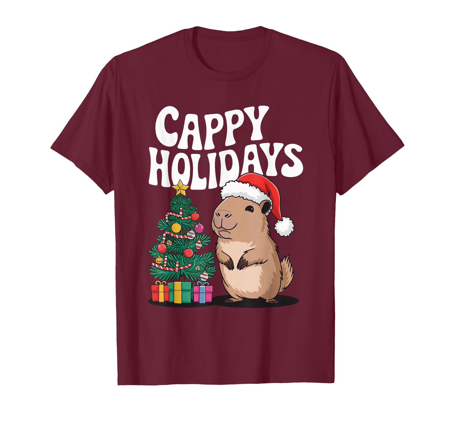 Cappy Holidays Capybara Christmas T-Shirt