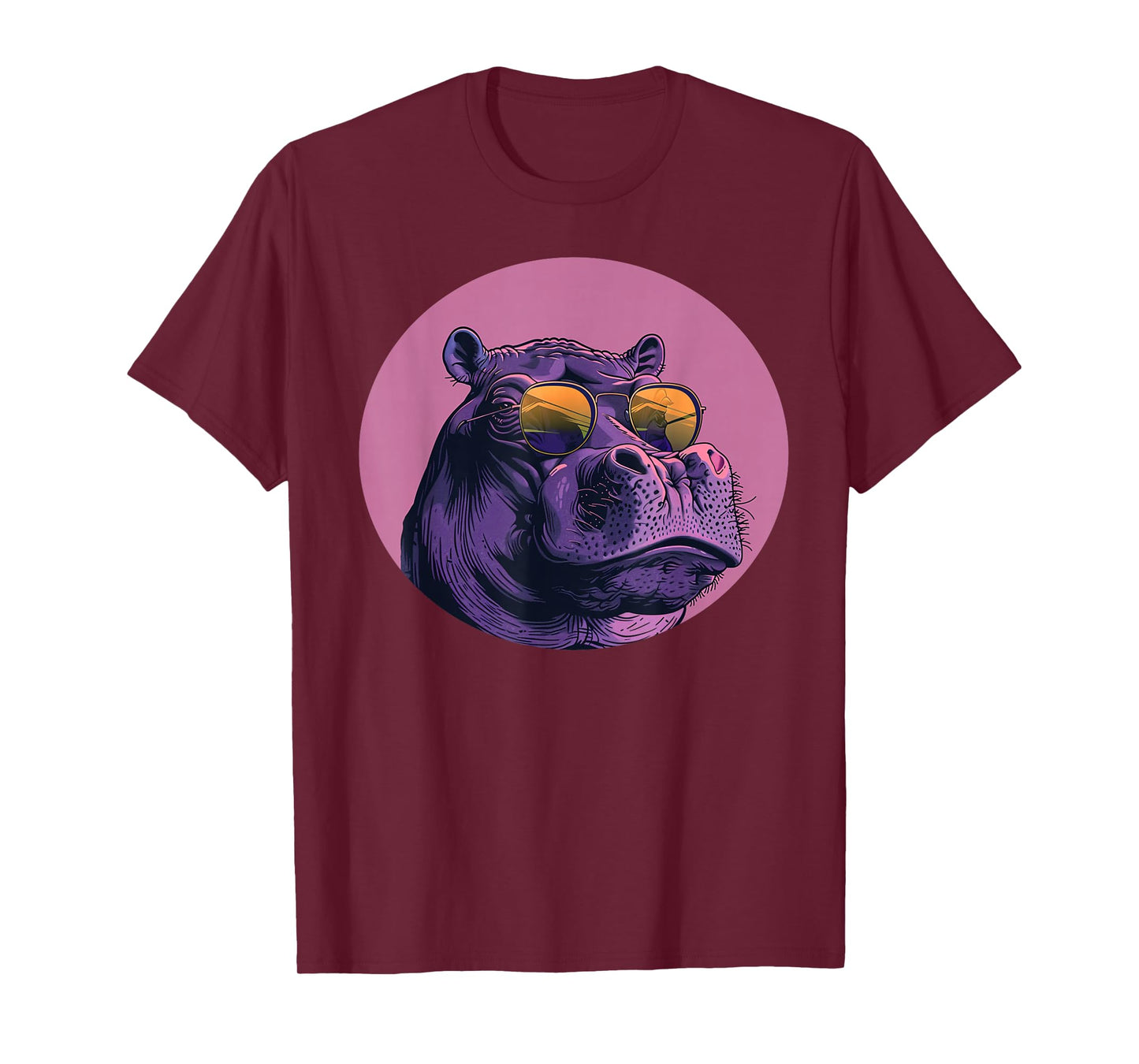 Funny plump bespectacled Hippo with Sunglasses Outfit T-Shirt