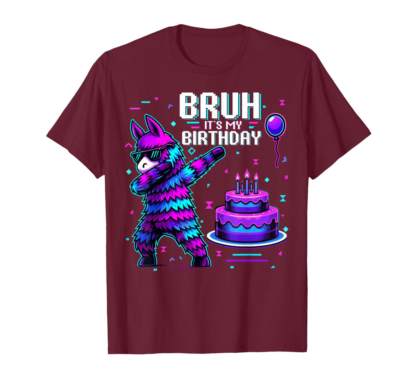 Bruh Its My Birthday Llama Pinata Boy Girl Family Party Bday T-Shirt