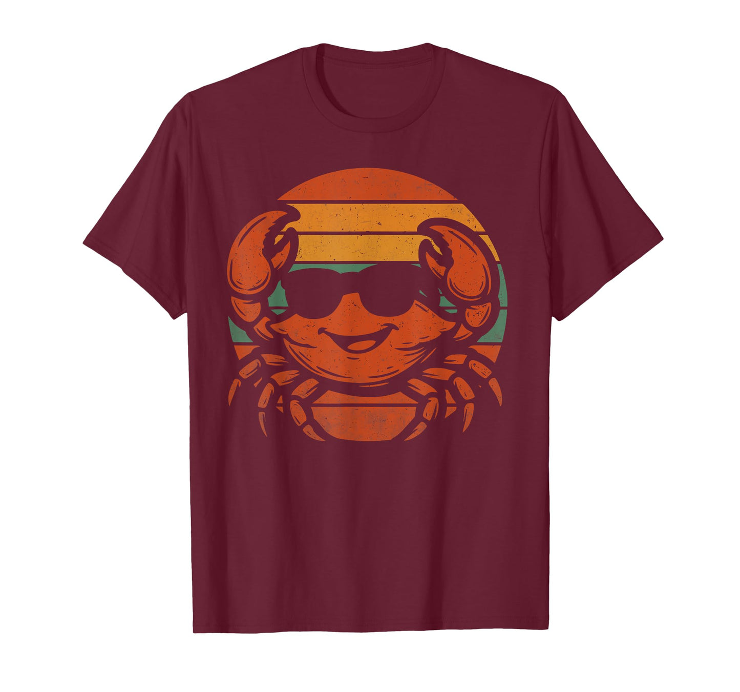 Cool Retro Crab With Sunglasses Beach Ocean Crab T-Shirt