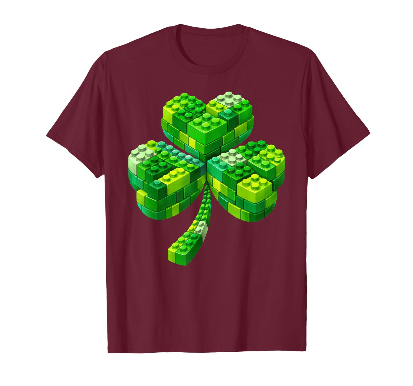 Block Brick Building Shamrock St Patricks Day Shirts Kids T-Shirt
