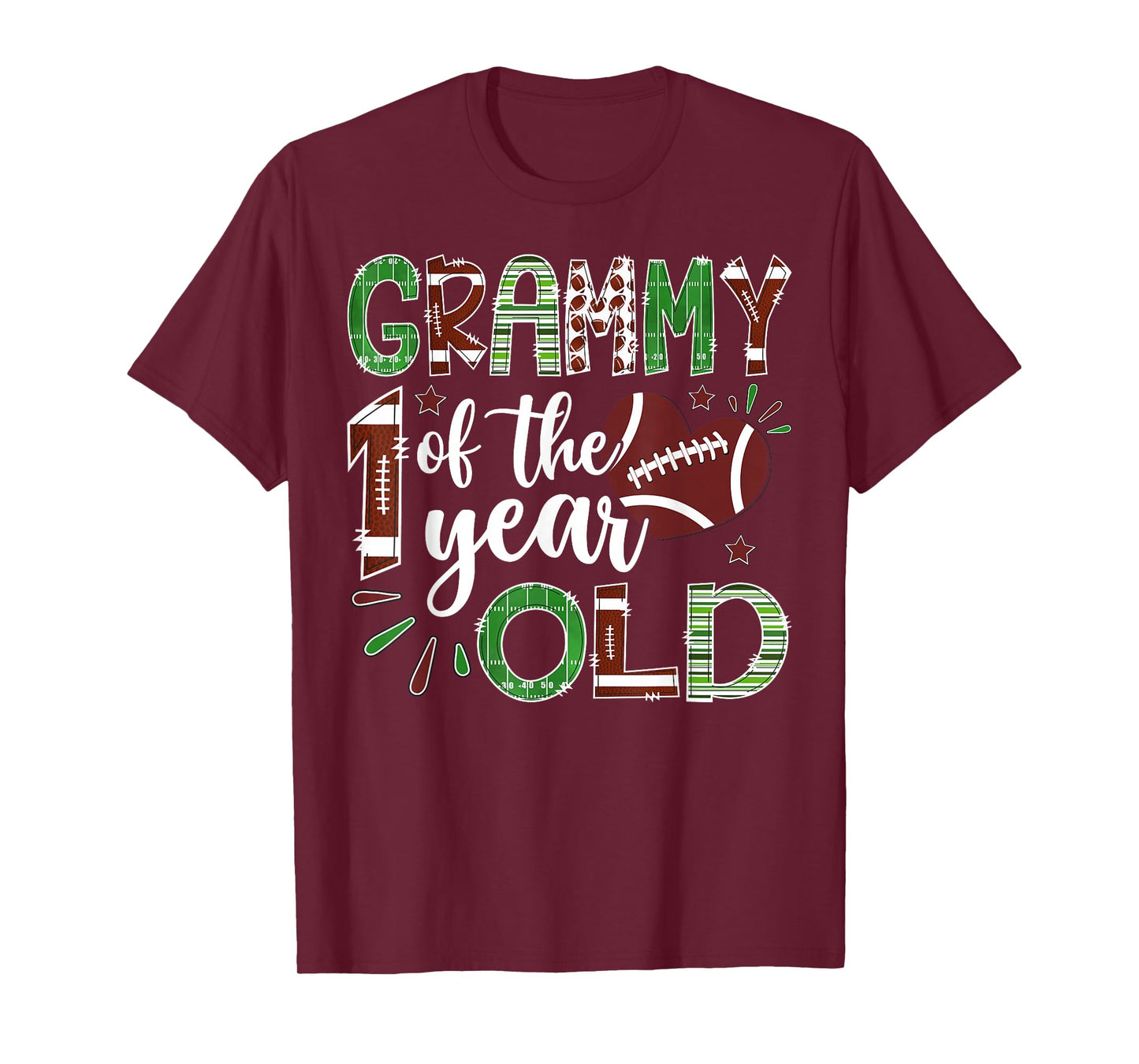 Grammy of The 1 Year Old Football First Birthday Boy T-Shirt