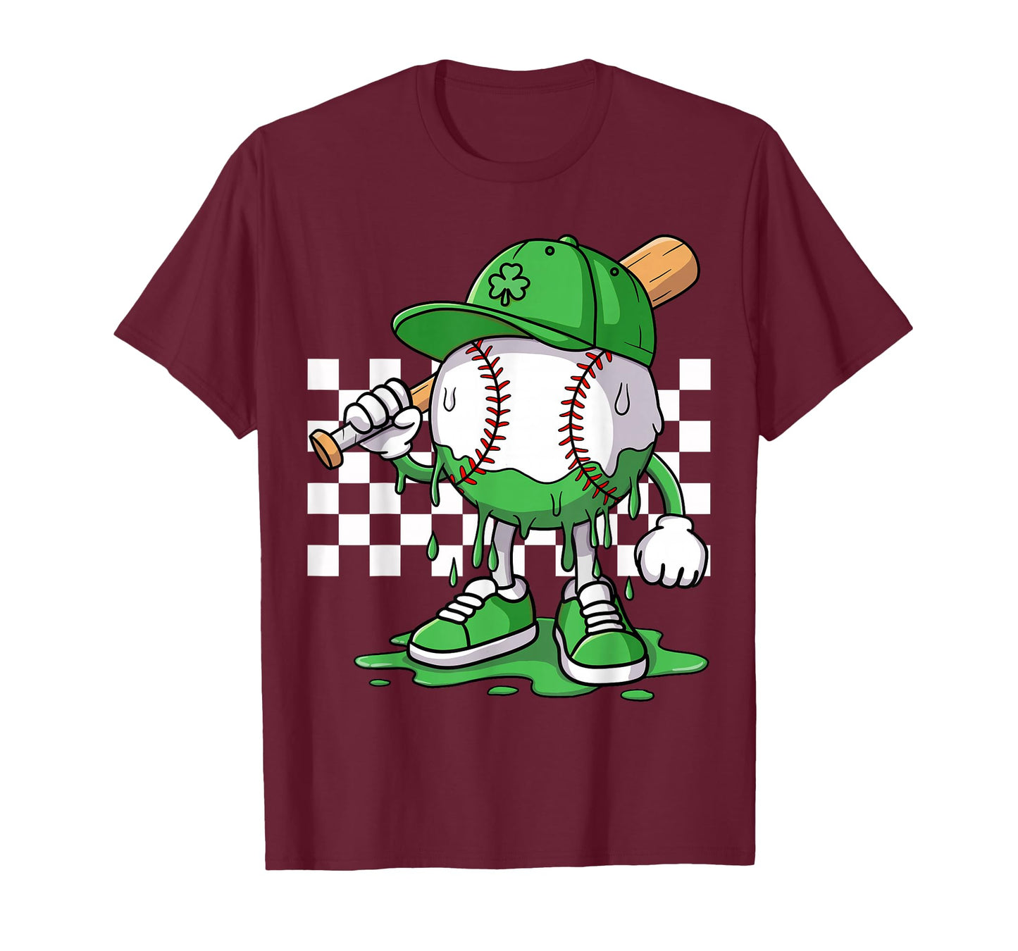 Boys Happy St Patricks Day Kids Baseball Ice Cream Drip T-Shirt