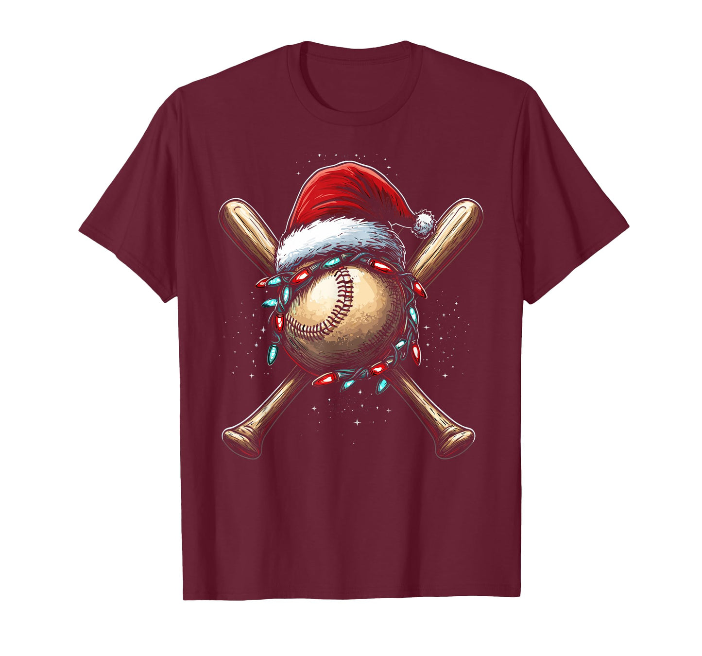 Christmas Baseball Pajama Santa For Men Boys Girls Kids Xmas T-Shirt
