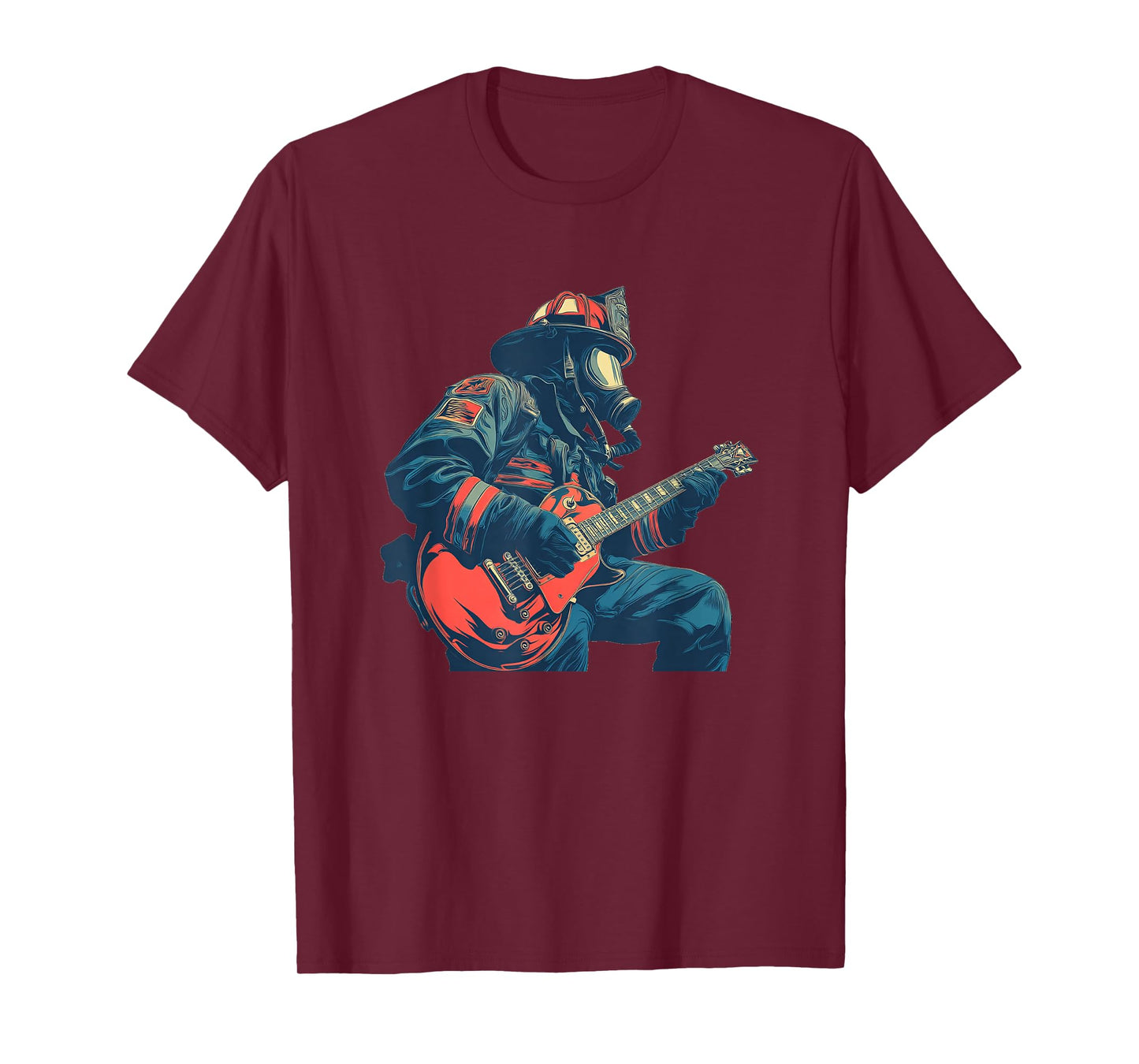Amazing Firefighter with Electric Guitar Costume T-Shirt