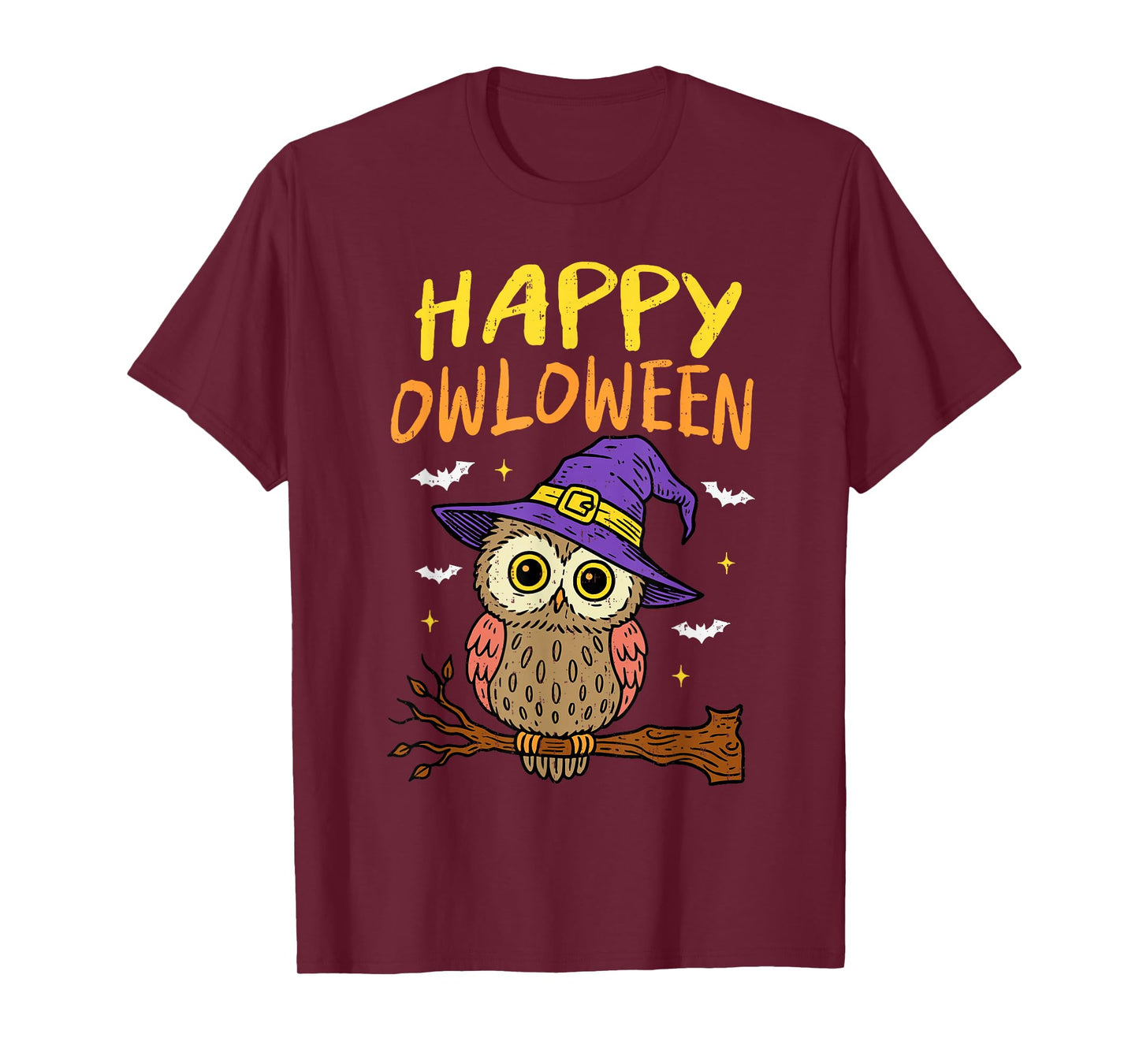 Spooky Owl Happy Owloween Witch Funny Halloween Bird Animal T-Shirt