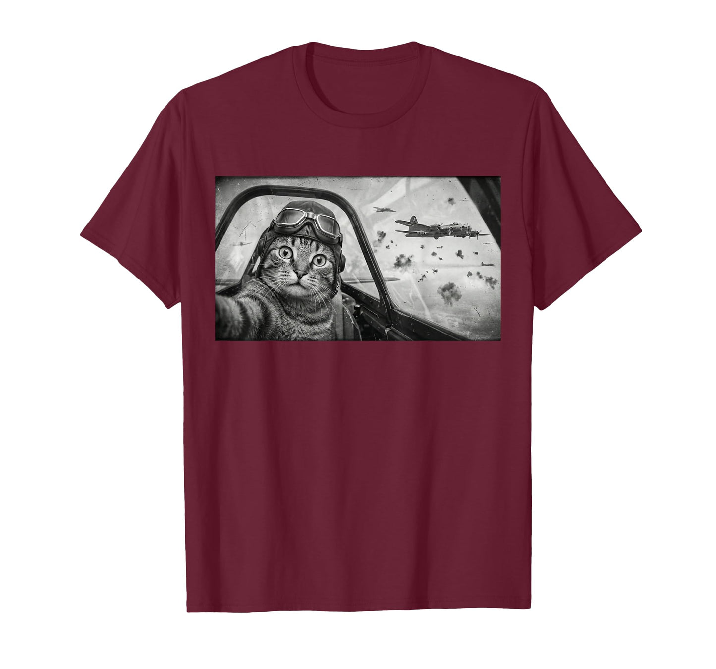 WW2 Cat in WWII Plane T-Shirt