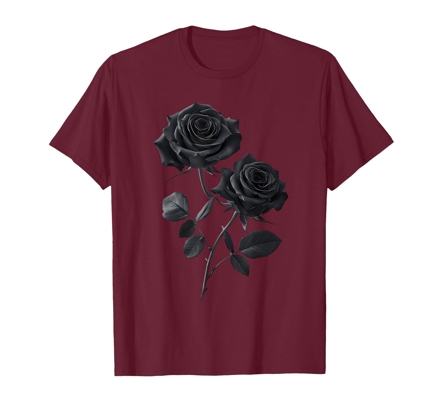 Beautiful Black Roses Flower Couple T-Shirt